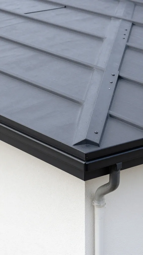 solid roof panel over run with drip edge