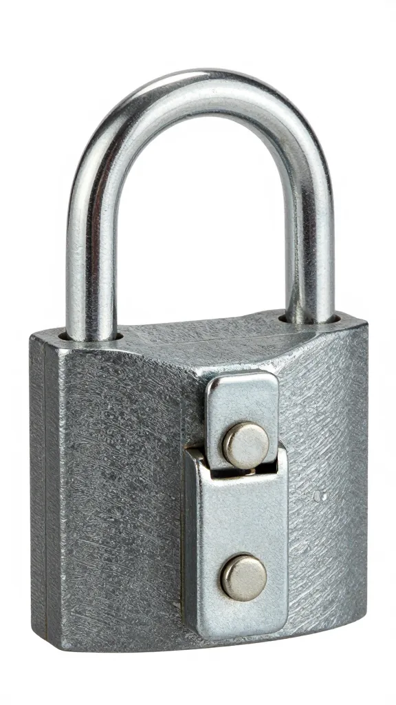 heavy-duty padlock on galvanized hasp latch