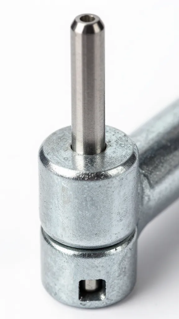 galvanized hot wire corner tensioner, macro shot