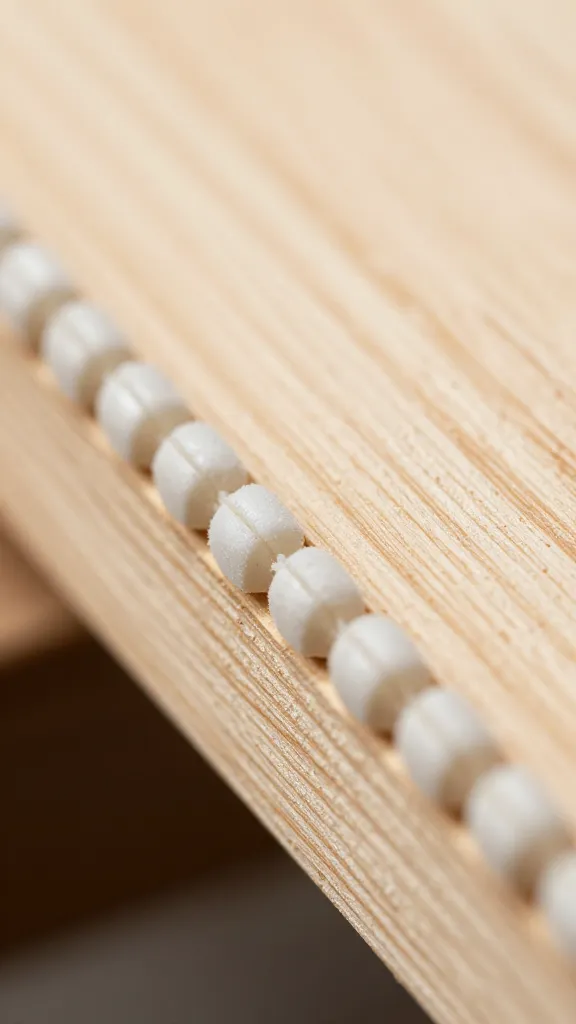 exterior-rated construction adhesive bead on lumber edge, macro