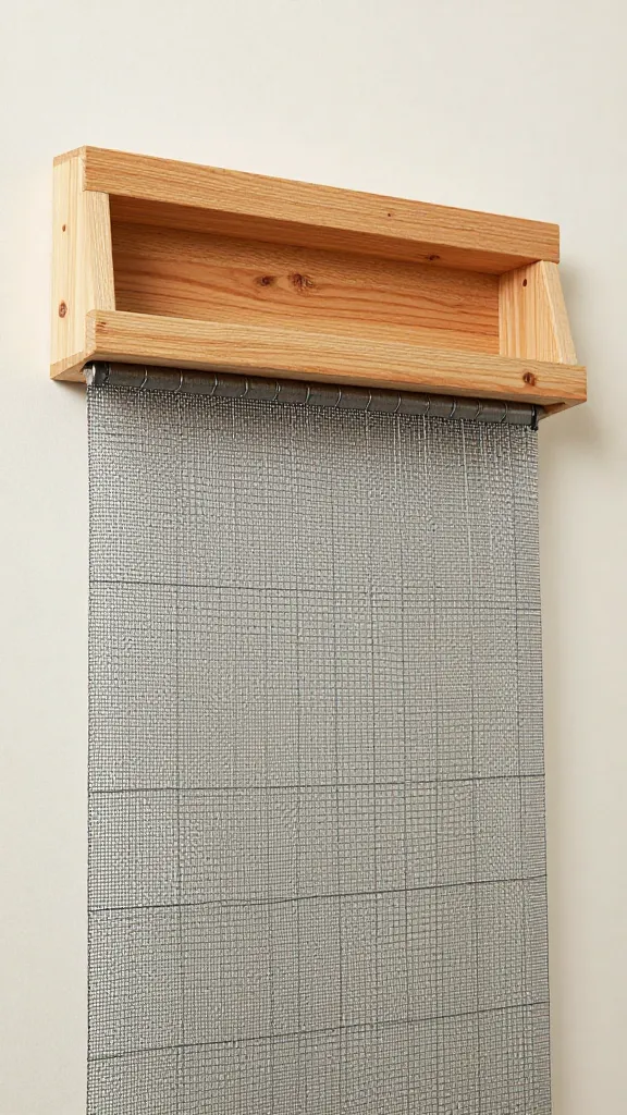 vent slot above roost height with hardware cloth, closeup