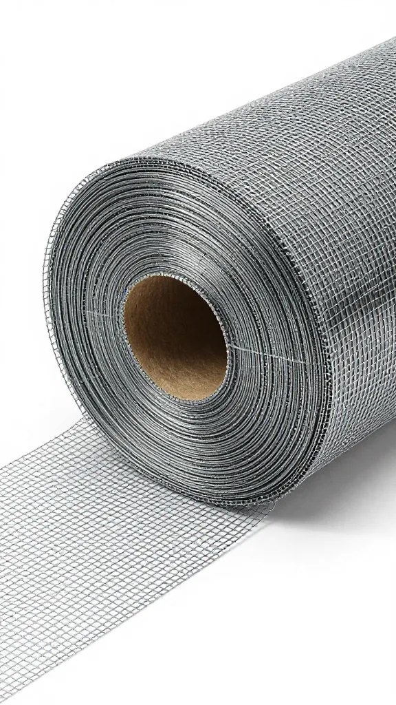 single roll of half-inch hardware cloth, galvanized mesh closeup