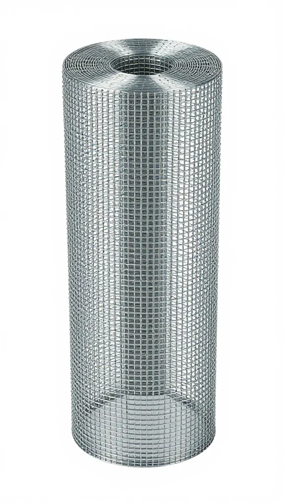 Galvanized hardware cloth roll, tight mesh detail
