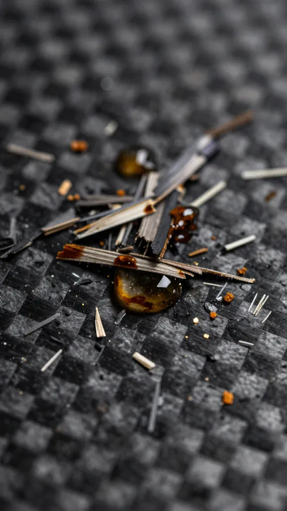 closeup of carbon-rich shavings absorbing droppings, texture detail