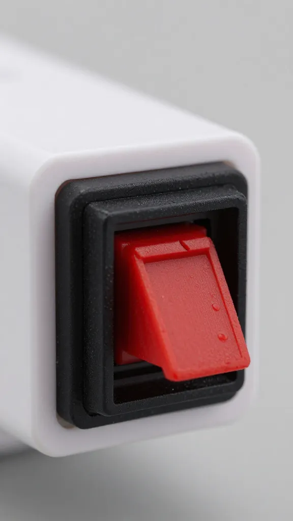 infrared heat lamp switch in off position, closeup
