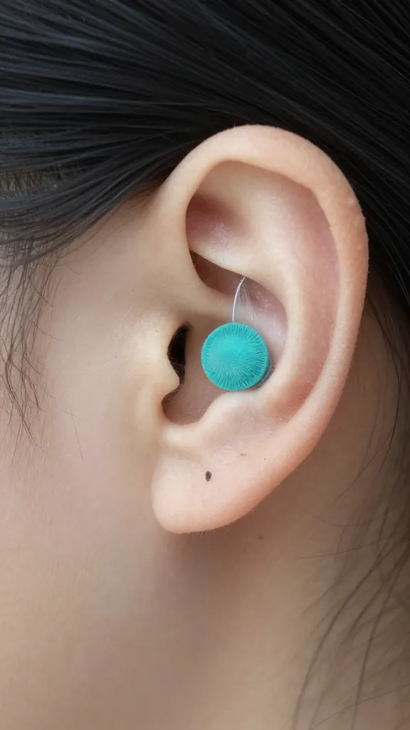 Silkie ear tuft closeup, turquoise earlobe detail