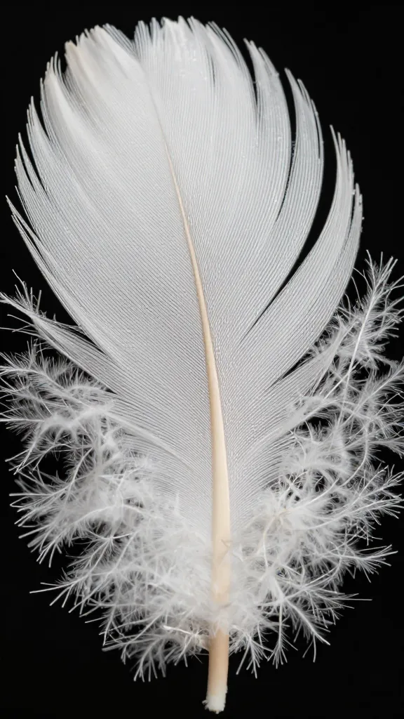wet Silkie feather macro, silk-like filament structure
