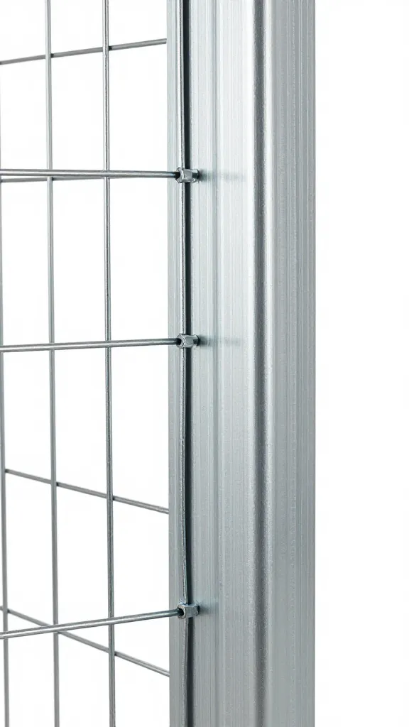 galvanized hardware cloth stapled to frame, staple detail