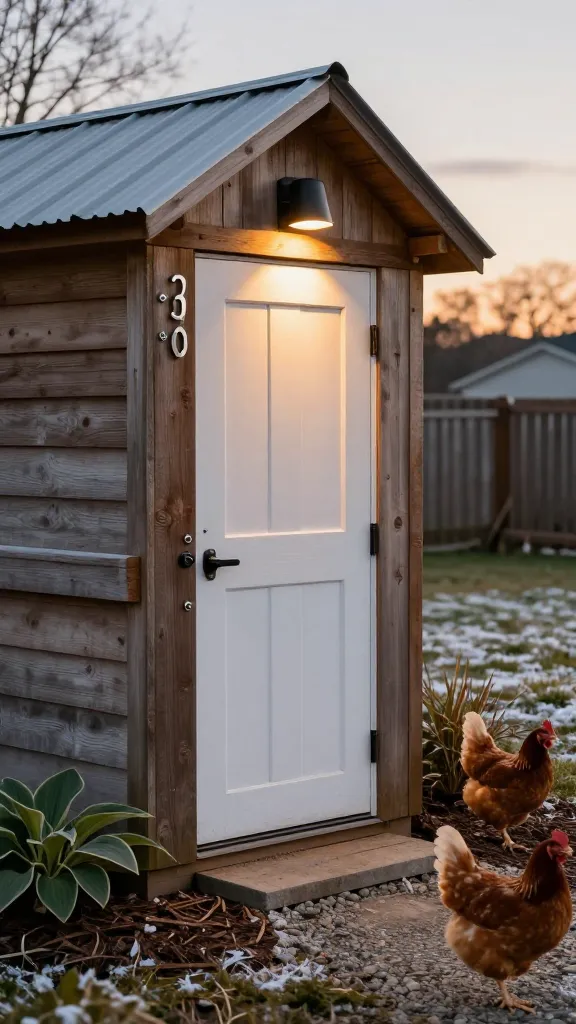 Solar Motion Light + House Numbers: Safe at Night, Looks Like It Belongs for a backyard chicken coop