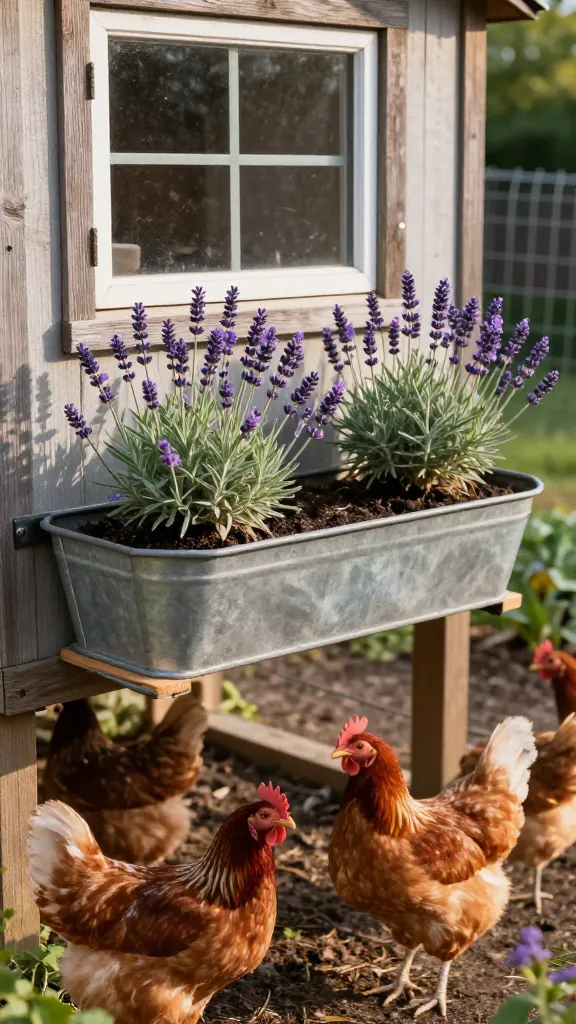 Galvanized Planter + Lavender: Smell They Hate, Color You'll Love for a backyard chicken coop