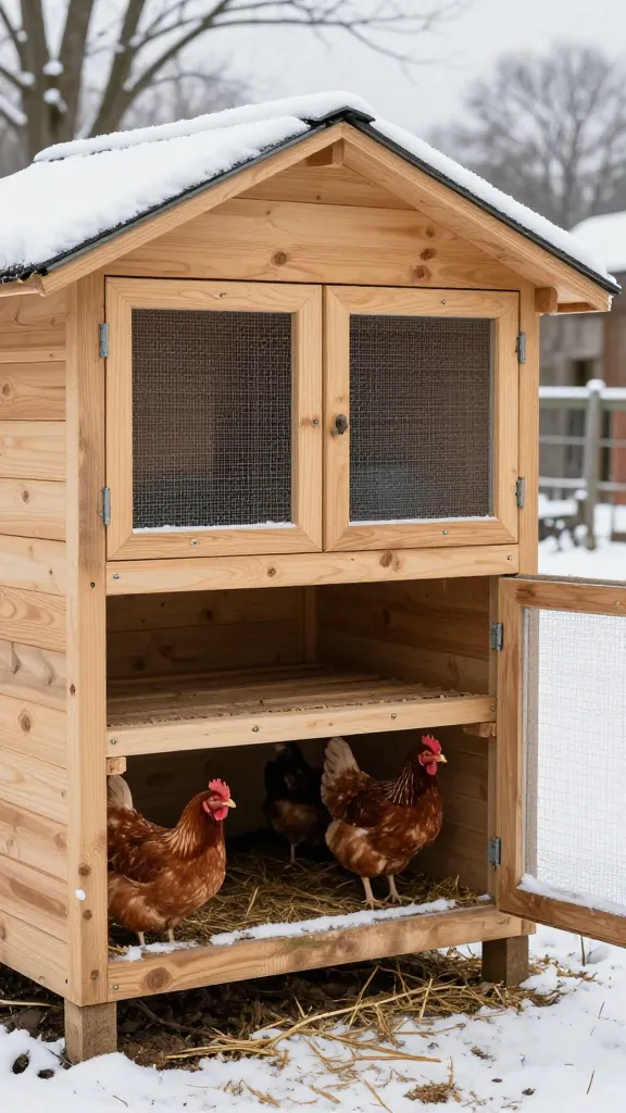 Upper-Vent, Lower-Perch Winter Coop: Dry Air Beats 'Insulation'