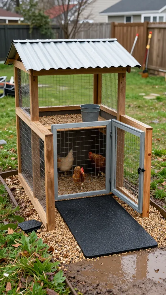 The Mud Porch: A Half-Height Run Entry That Keeps Your Shoes Dry for a backyard chicken coop