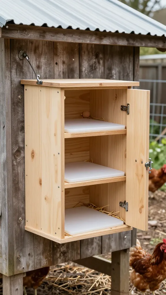 The Swing-Out Nest Bank You Can Clean Without Ducking for a backyard chicken coop