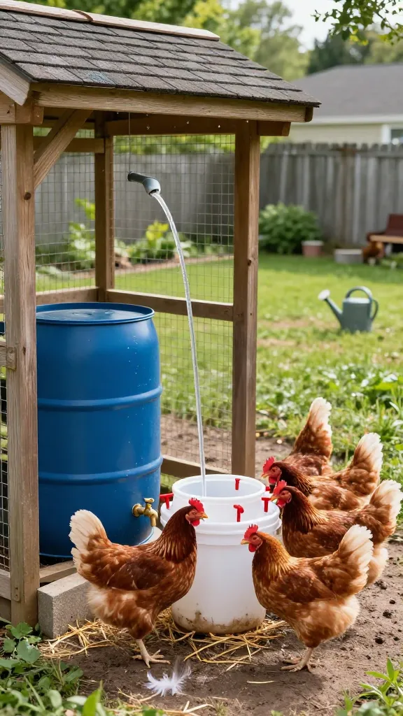 Coop-Integrated Rain Catch Barrel That Actually Gets Used