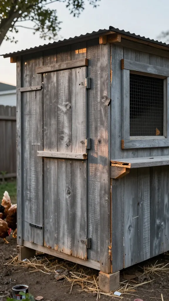 Board-and-Batten Coop Siding From Fence Planks: Weathered Look, Straight Walls
