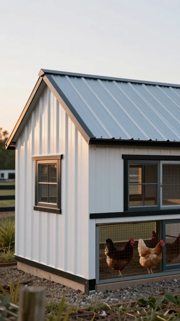 The Clean-Line Roof: 8-Foot Metal Panels and a 1x2 Shadow Edge for a backyard chicken coop