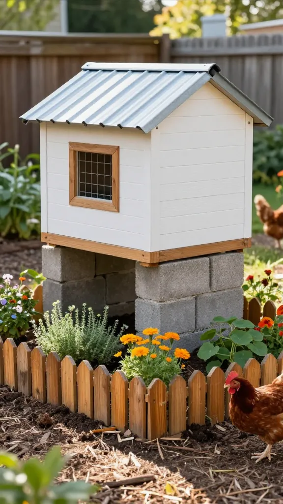 Coop Skirt Planting Bed That Hides the Block Base