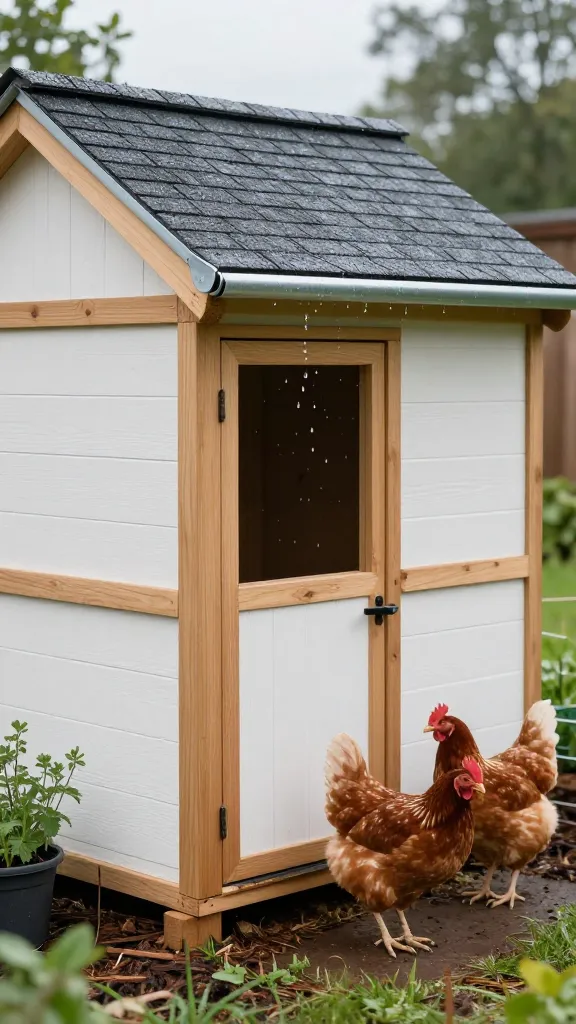 A Roofline Drip Edge That Looks Like Trim for a backyard chicken coop