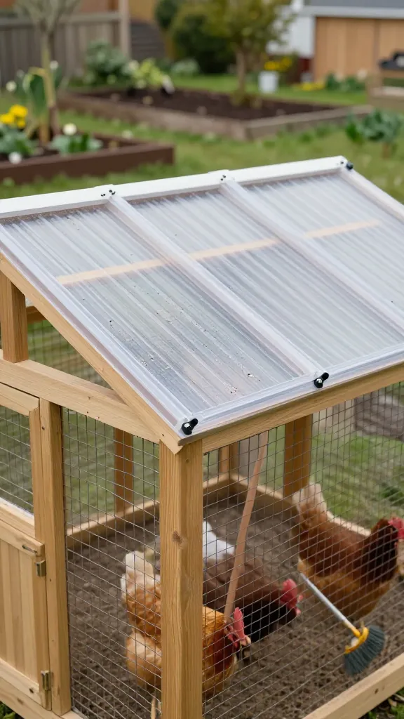 Transparent Roofing Over the Run: Light, Dry, and Not Ugly for a backyard chicken coop
