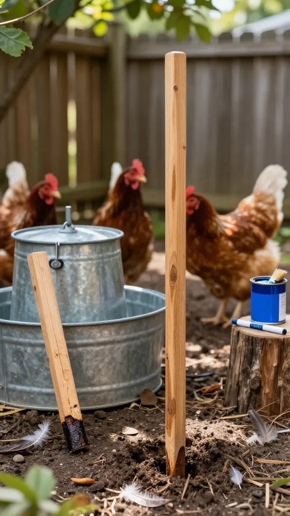'Water Here' + Arrow - End the Daily Guessing for a backyard chicken coop