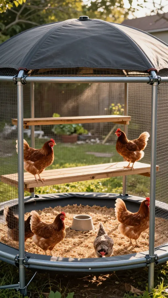 Venting and Roosts Inside a Round: Birds Breathe Better, You Clean Faster for a backyard chicken coop