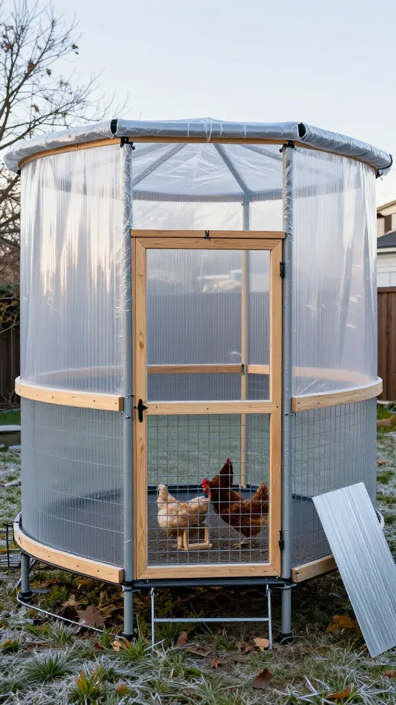 The Cold-Season Skin: Clear Plastic That Doesn't Turn into a Sail for a backyard chicken coop